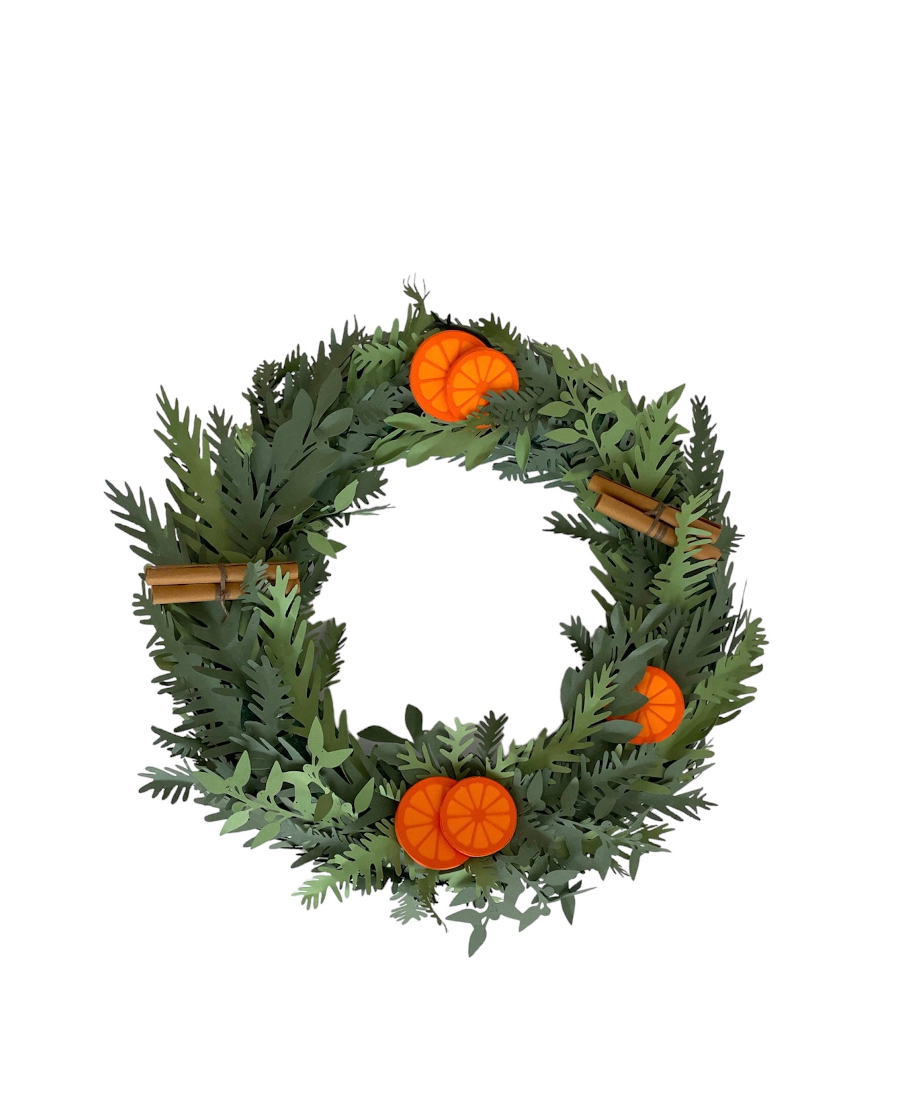 Couronne de Noël Orange Cannelle en papier, MELINA VASSEREAU, made in France et écoresponsable