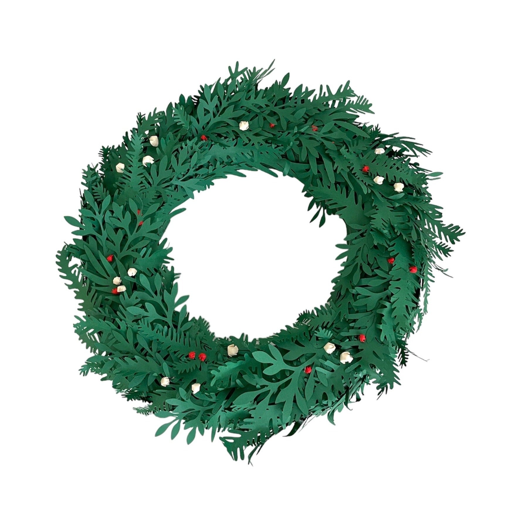 Couronne en papier découpé Sapin, MELINA VASSEREAU, made in France et écoresponsable