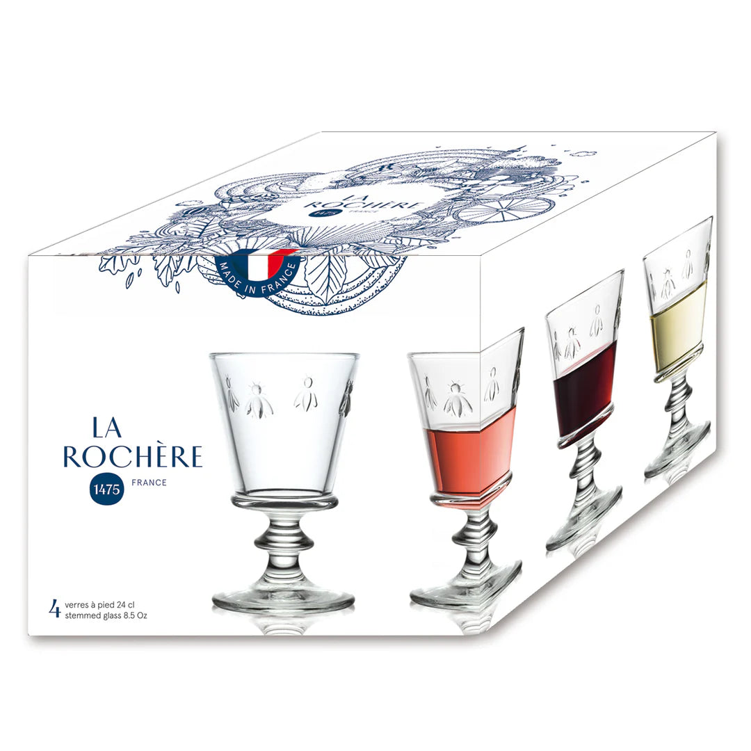 Set de 4 Verres à pied Abeille