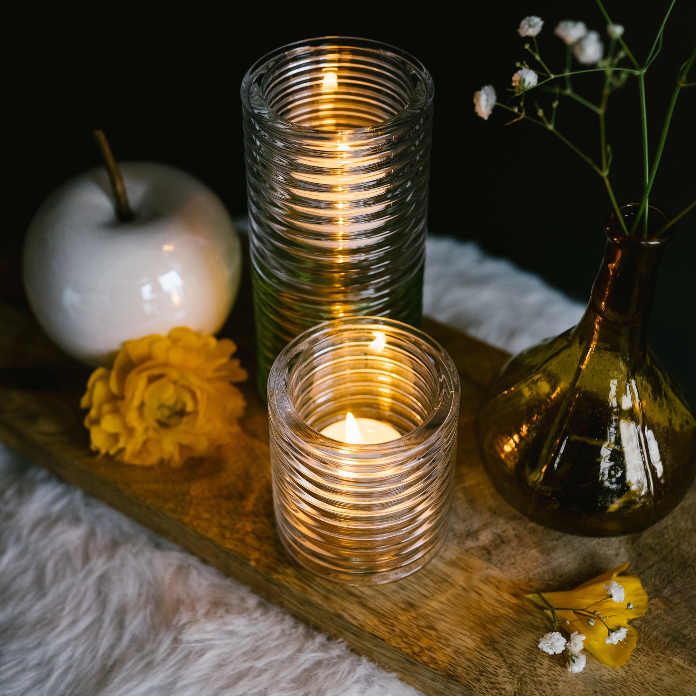 Photophores en verres transparents, LA ROCHERE, made in France