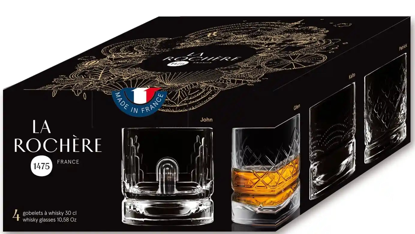 Set of 4 large whisky glasses DANDY