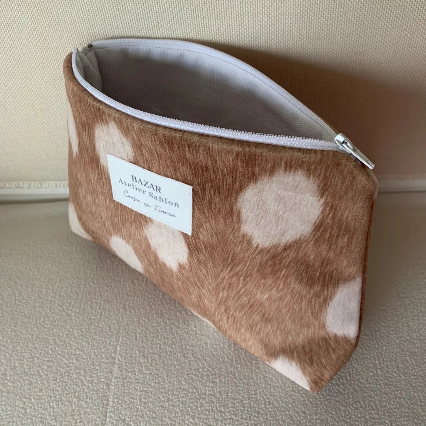 Pochette imprimé animalier made in France, BAZAR ATELIER SABLON