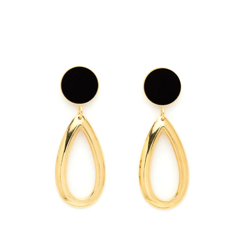 BOUCLES D'OREILLES ICONE S BARBARISME NOIR MADE IN FRANCE