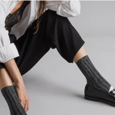 Chaussette lurex uni ROYALTIES, made in France