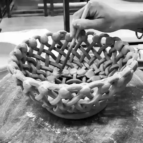 Corbeille tressée Design sans pied