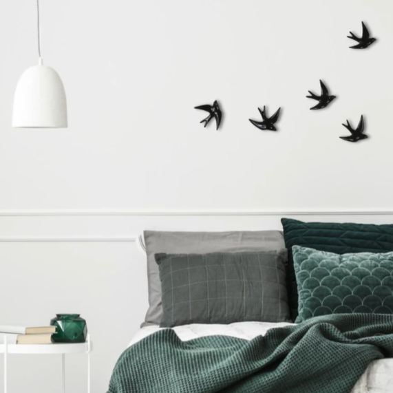 Volage wall decoration Black enamel
