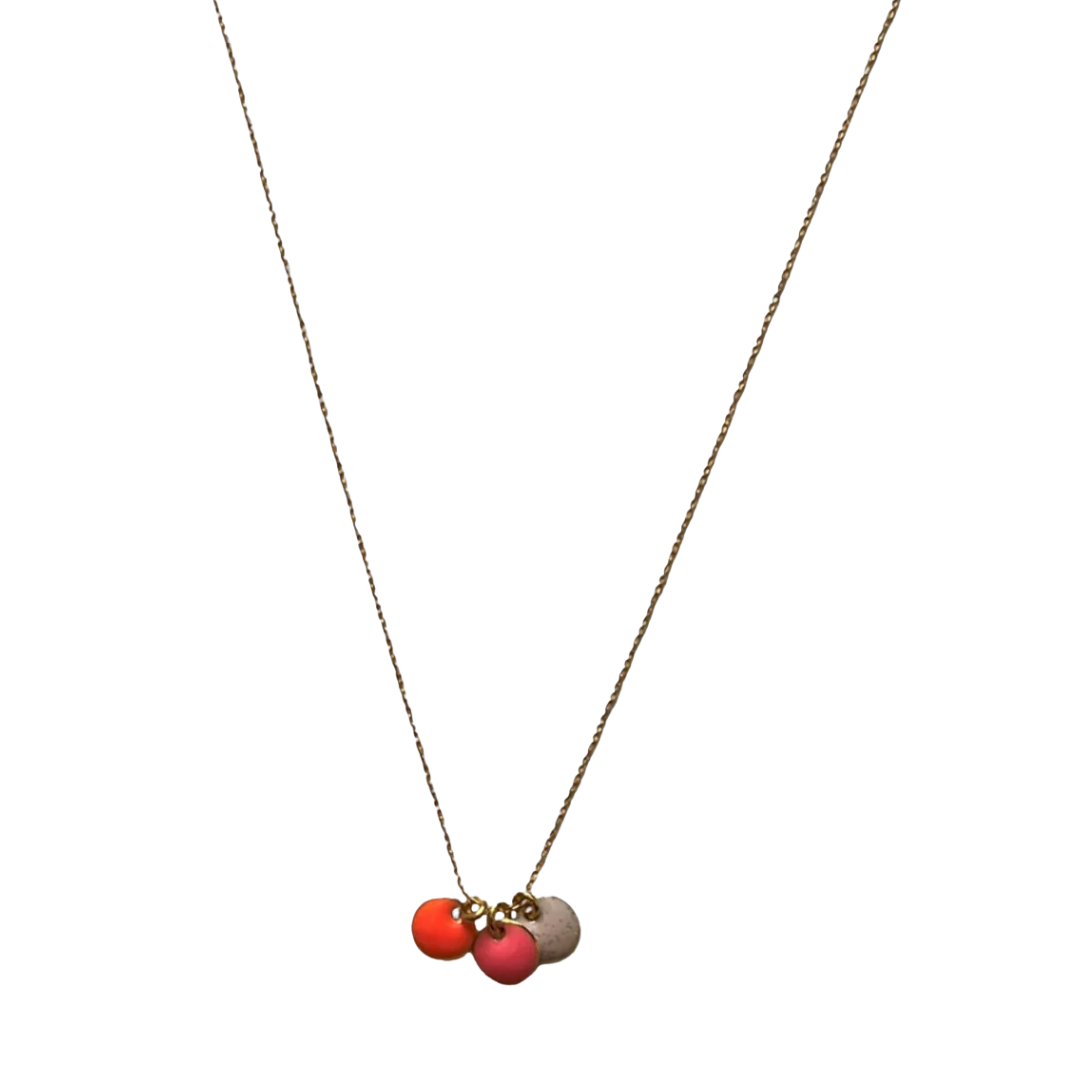 COLLIER 3 MEDAILLES EMAILLEES GUILA PARIS MADE IN FRANCE