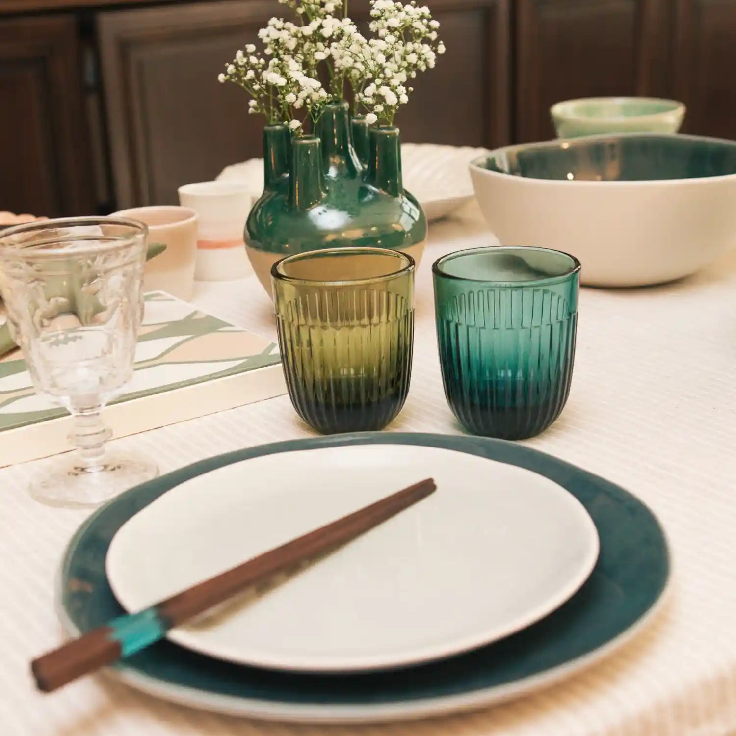 Colored Ouessant 6 glasses set