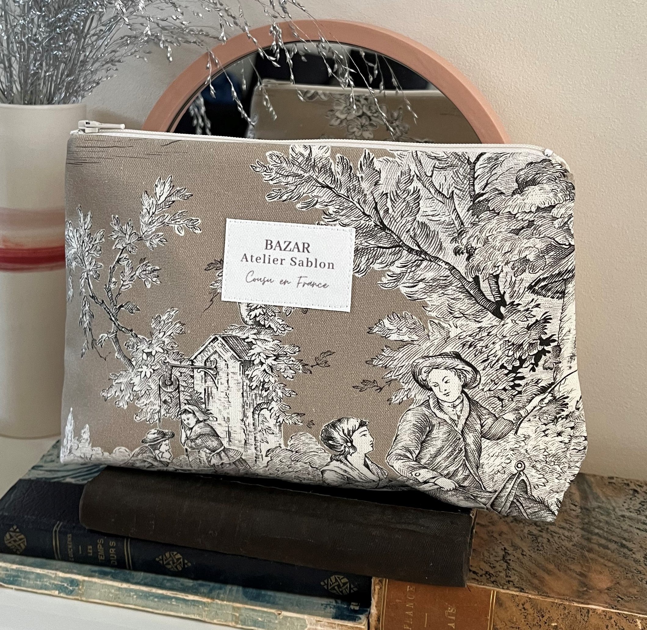 pochette zippée coton bazar atelier sablon jouy de fruits
