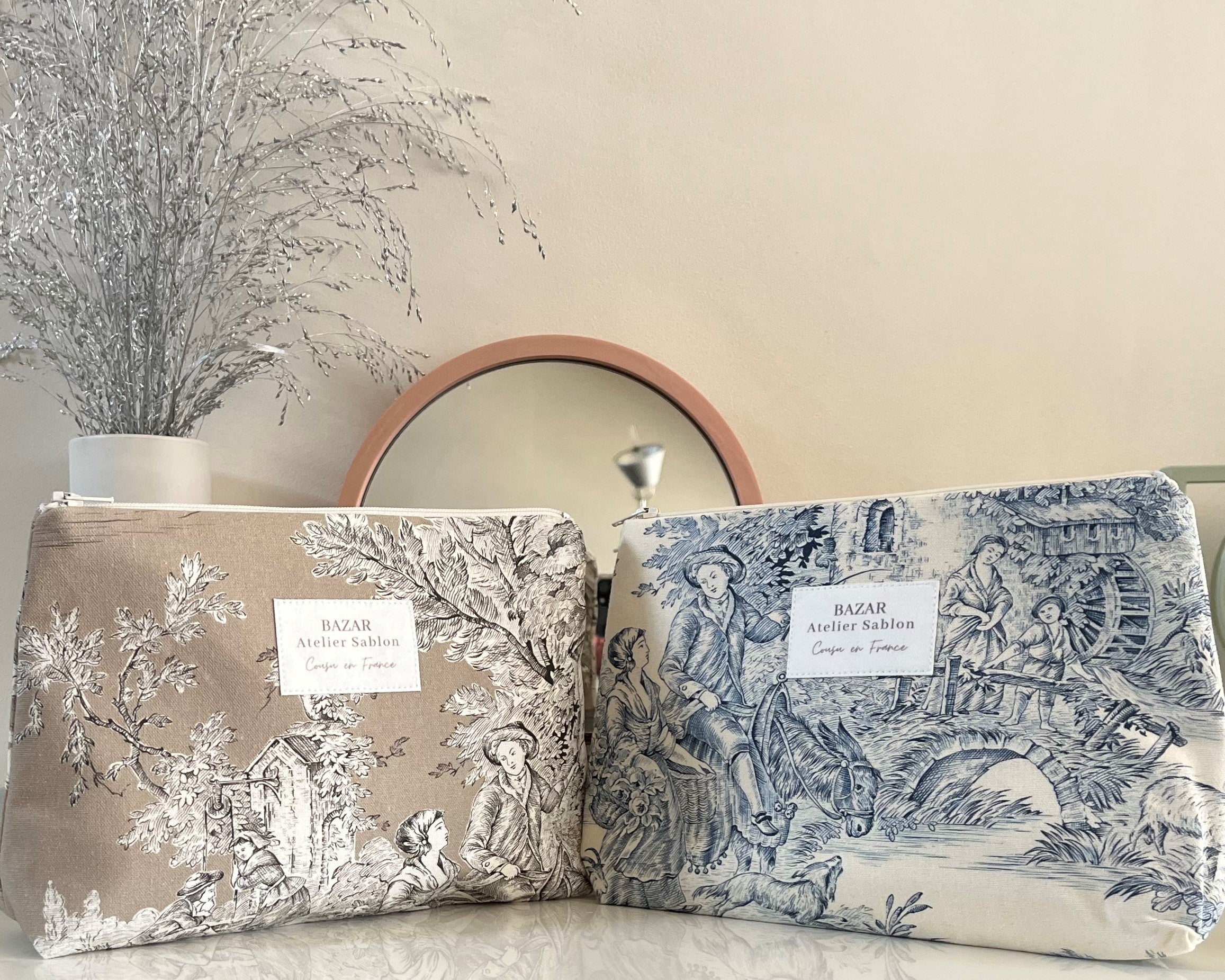 pochette zippée coton bazar atelier sablon jouy de fruits
