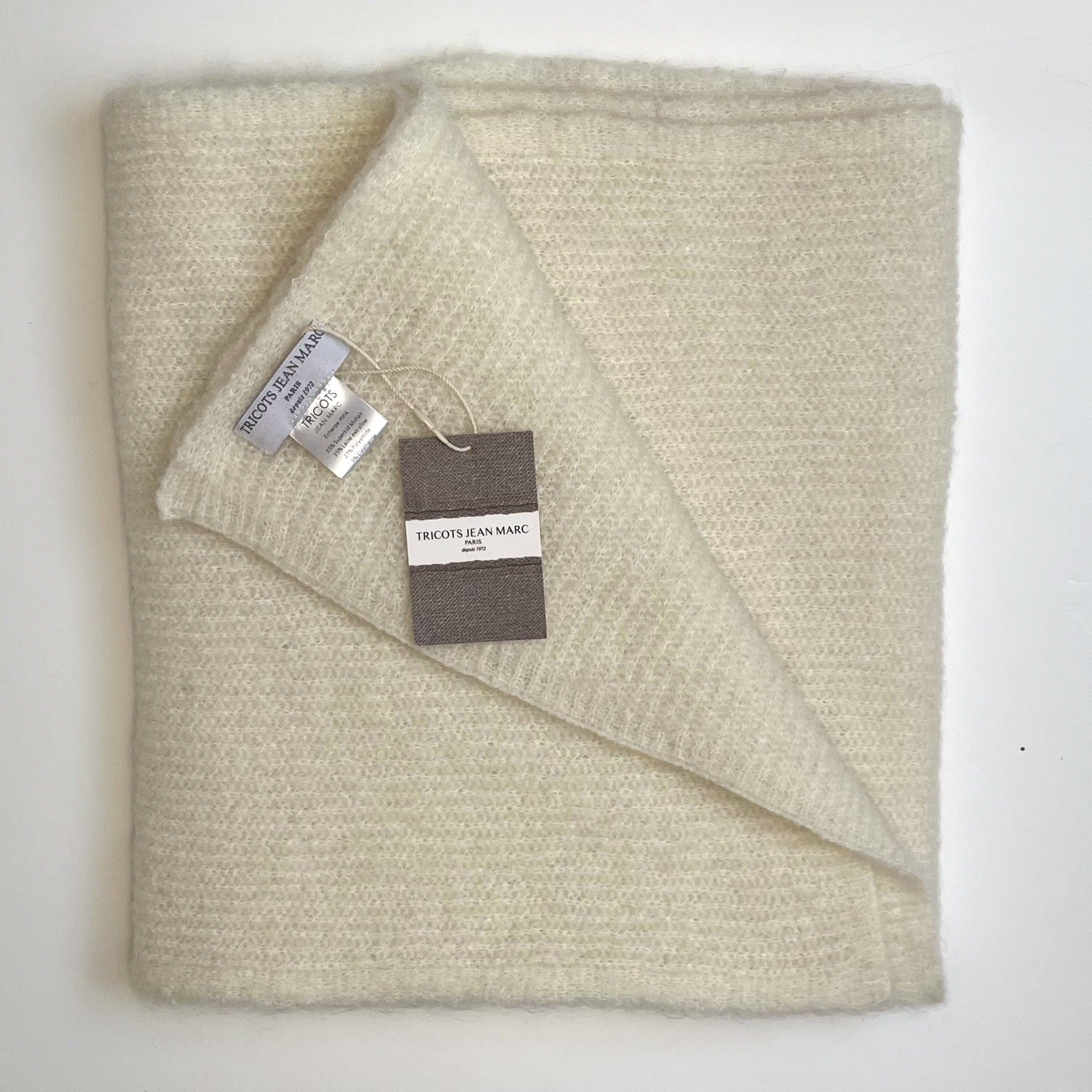 Echarpe Pipa en laine mohair et mérinos, TRICOT JEAN MARC, made in France