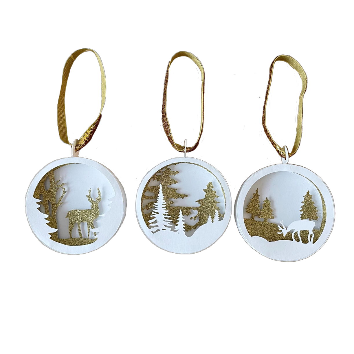 Coffret 3 boules de Noël, MELINA VASSEREAU, made in France et écoresponsable