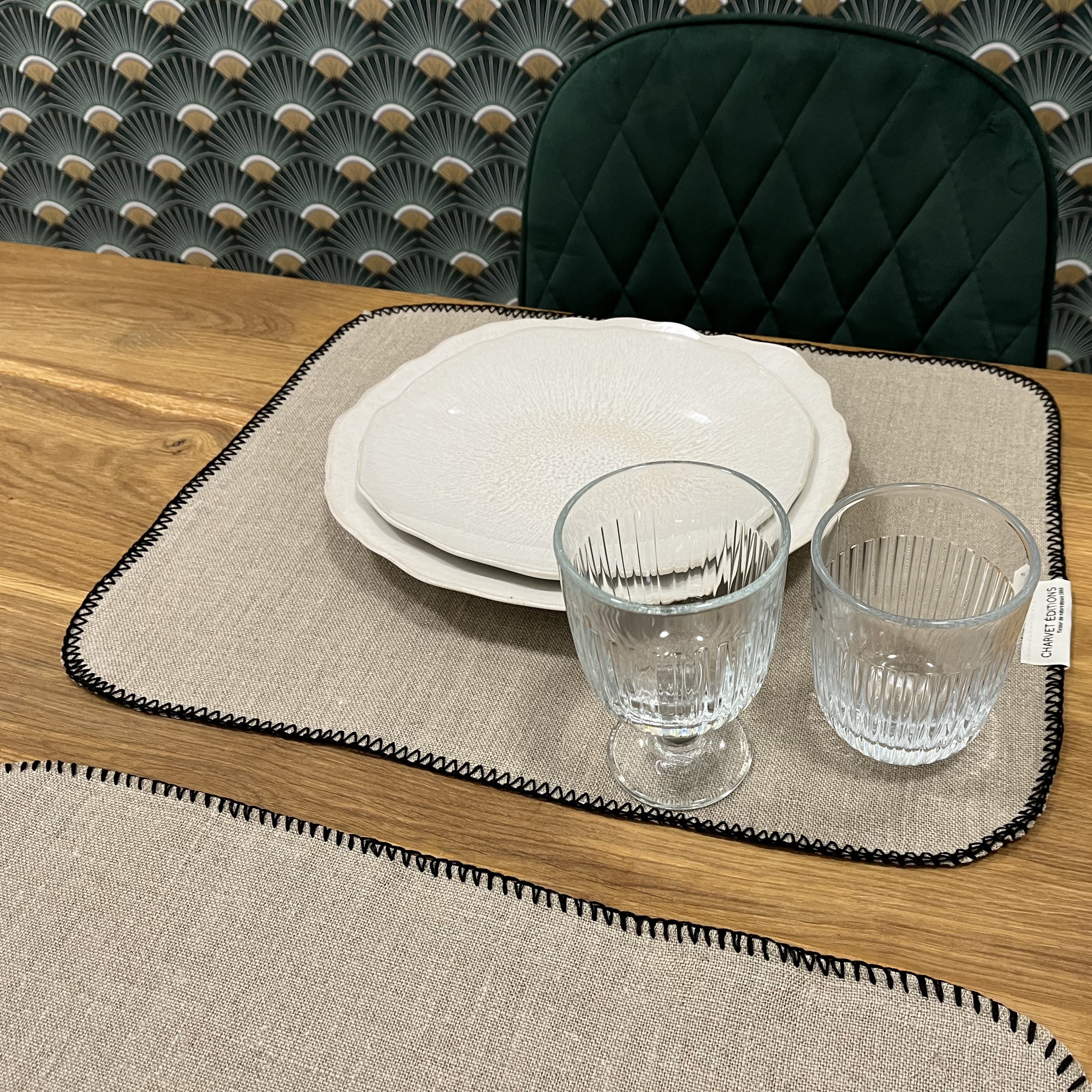 SET DE TABLE LIN PEGASE CHARVET EDITIONS MADE IN FRANCE ECORESPONSABLE
