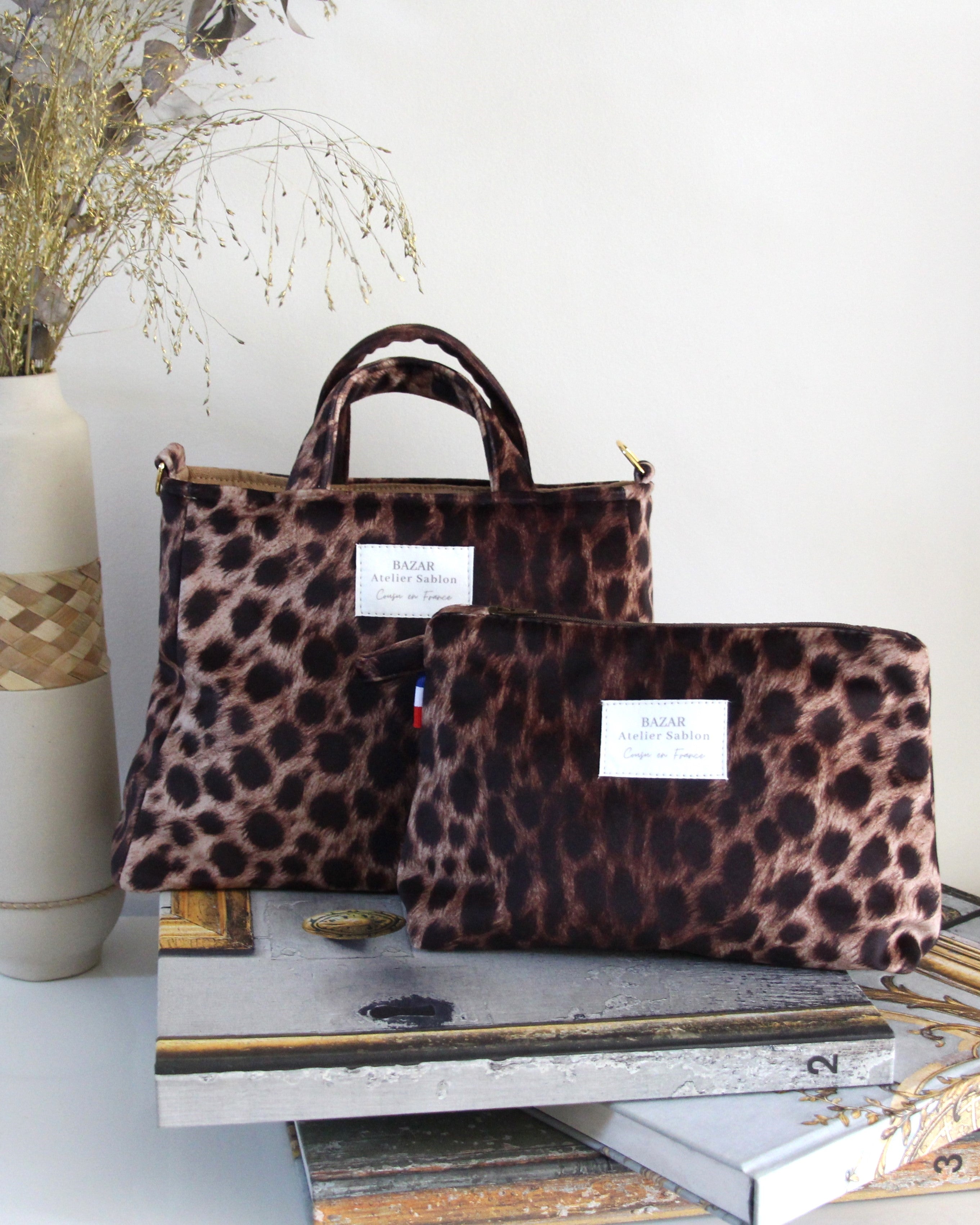 Pochette made in France avec imprimé animalier, BAZAR ATELIER SABLON