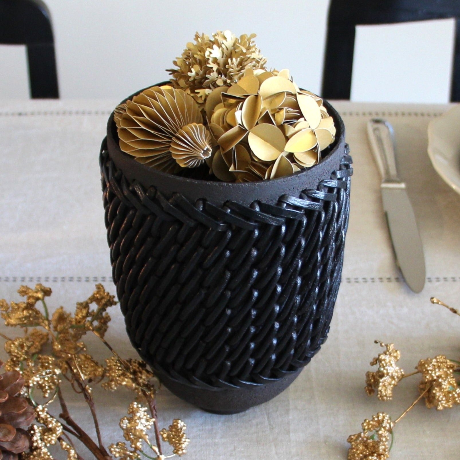 Coffret 4 boules de Noël, en papier argent, MELINA VASSEREAU, made in France et écoresponsable