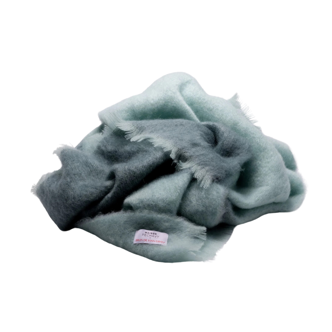 Plaid mohair céladon, MAISON PECHAVY, made in France et écoresponsable