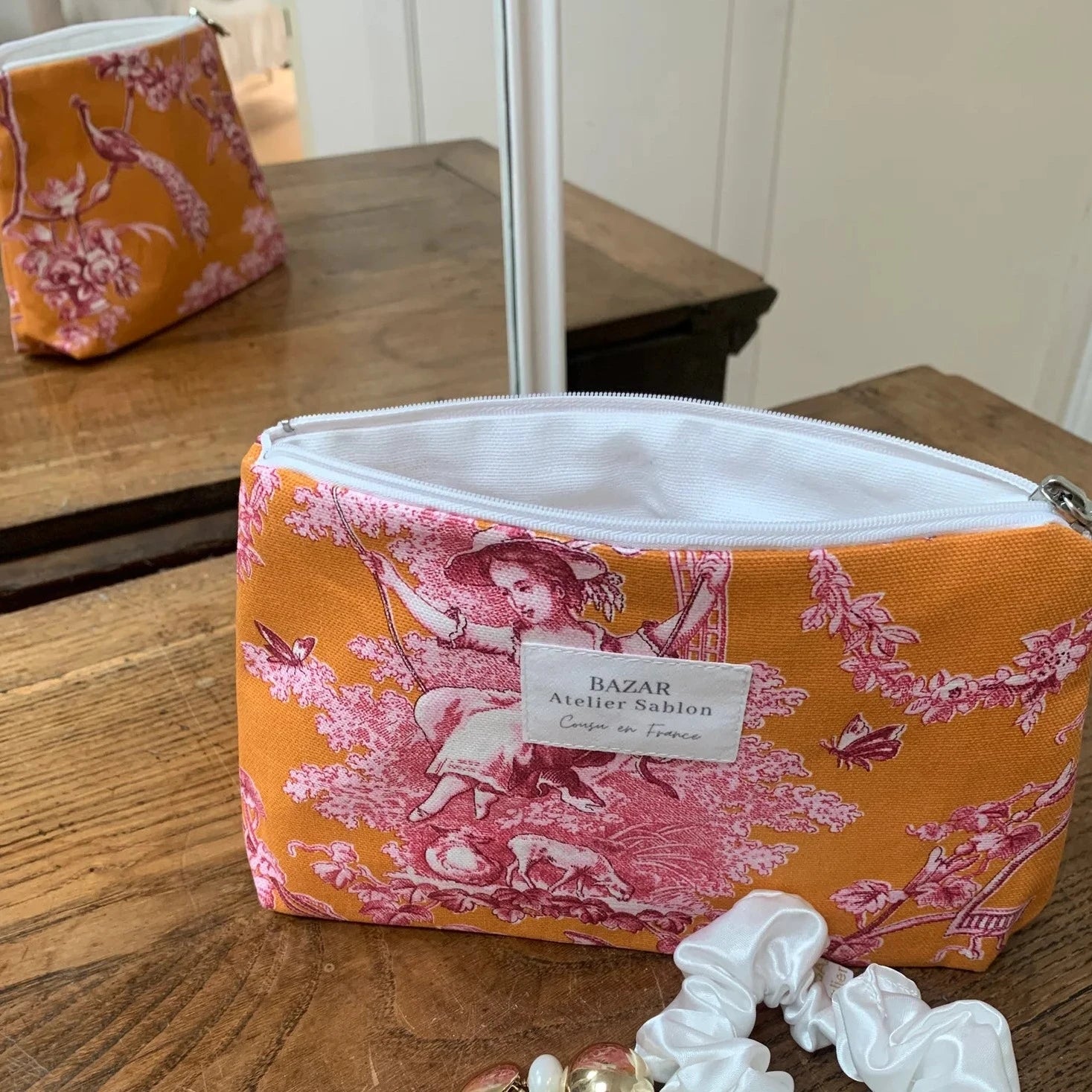 Pochette en toile de Jouy made in France