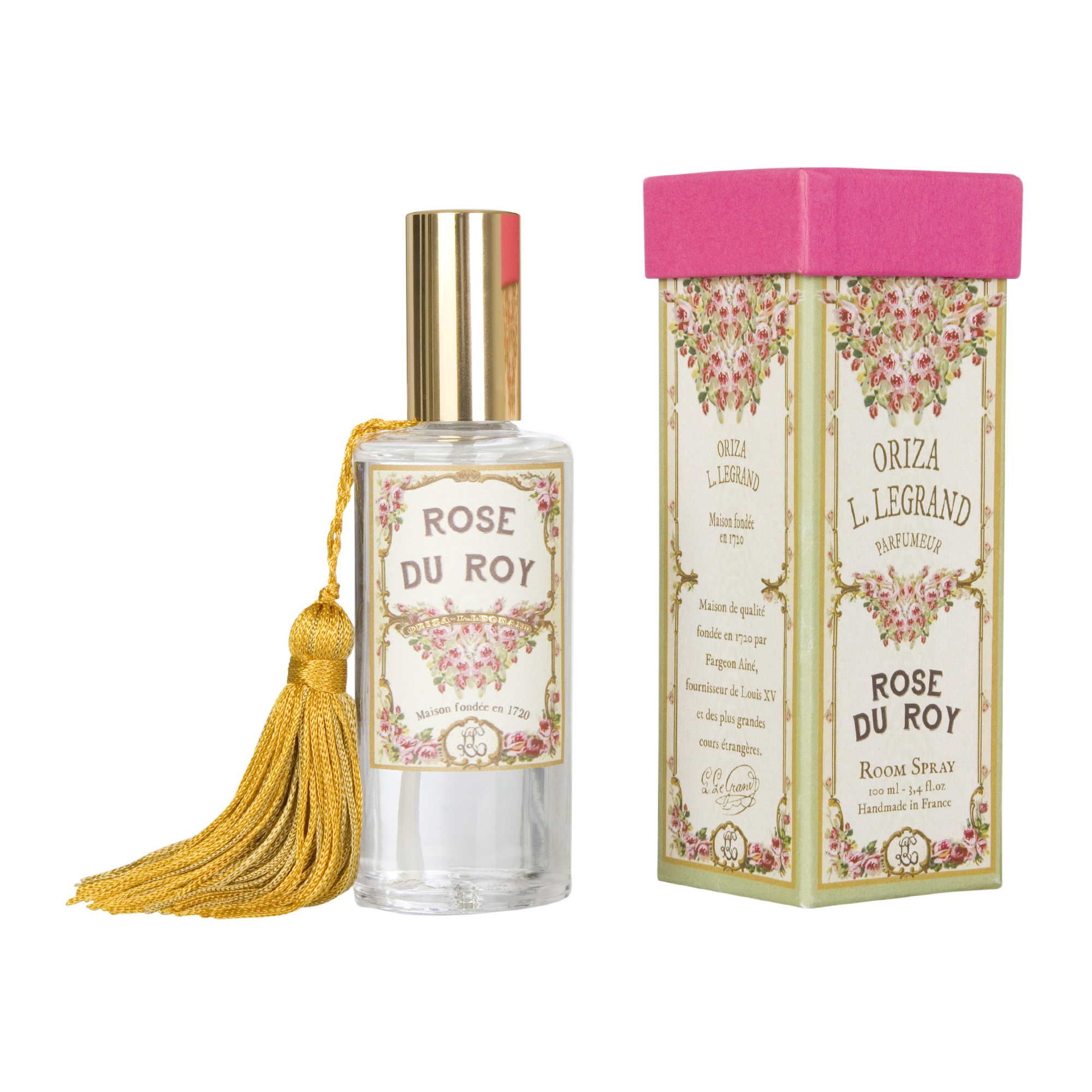 Parfum d'intérieur Rose du Roy, ORIZA L. LEGRAND, made in France et écoresponsable