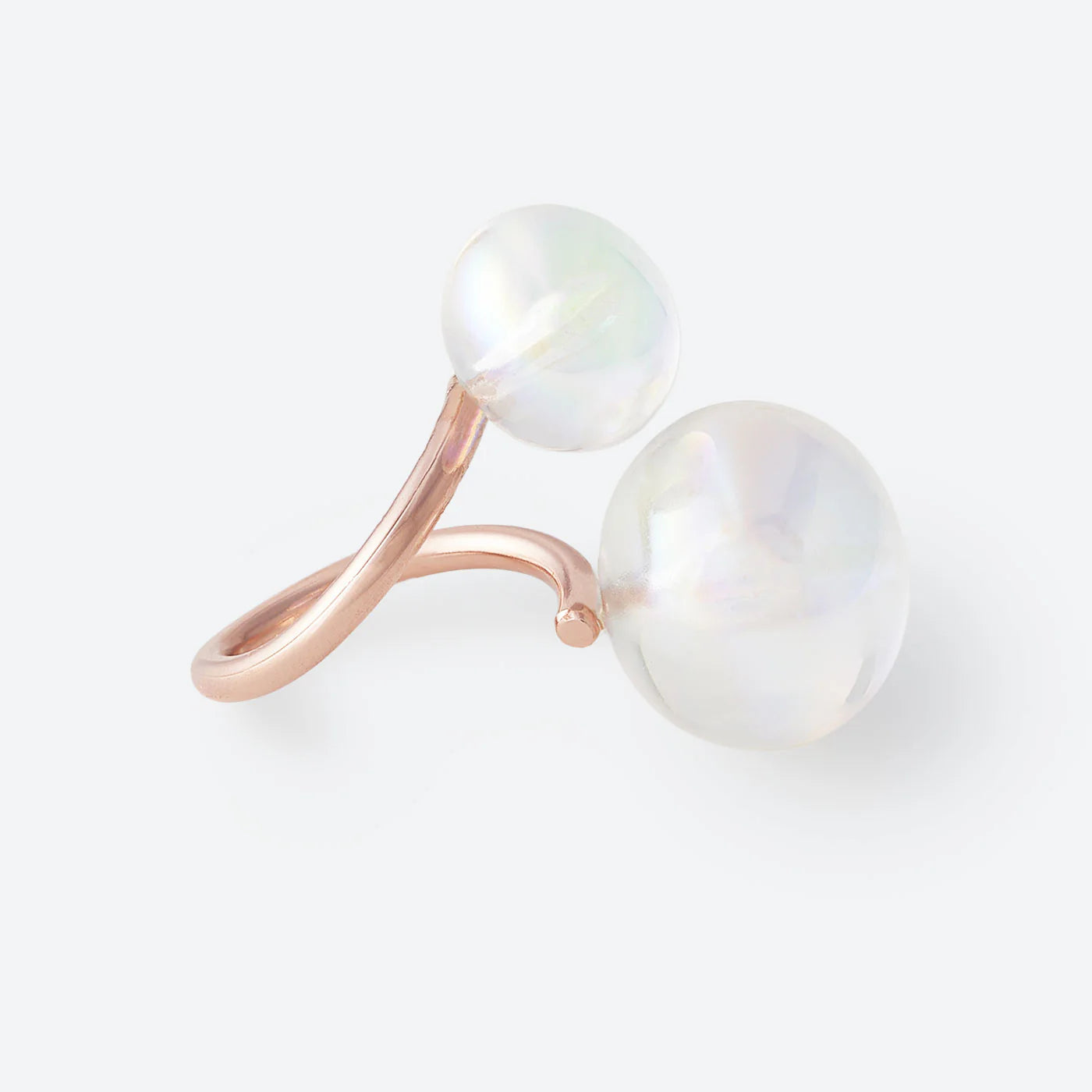 Bague Twist 2 perles, made in France