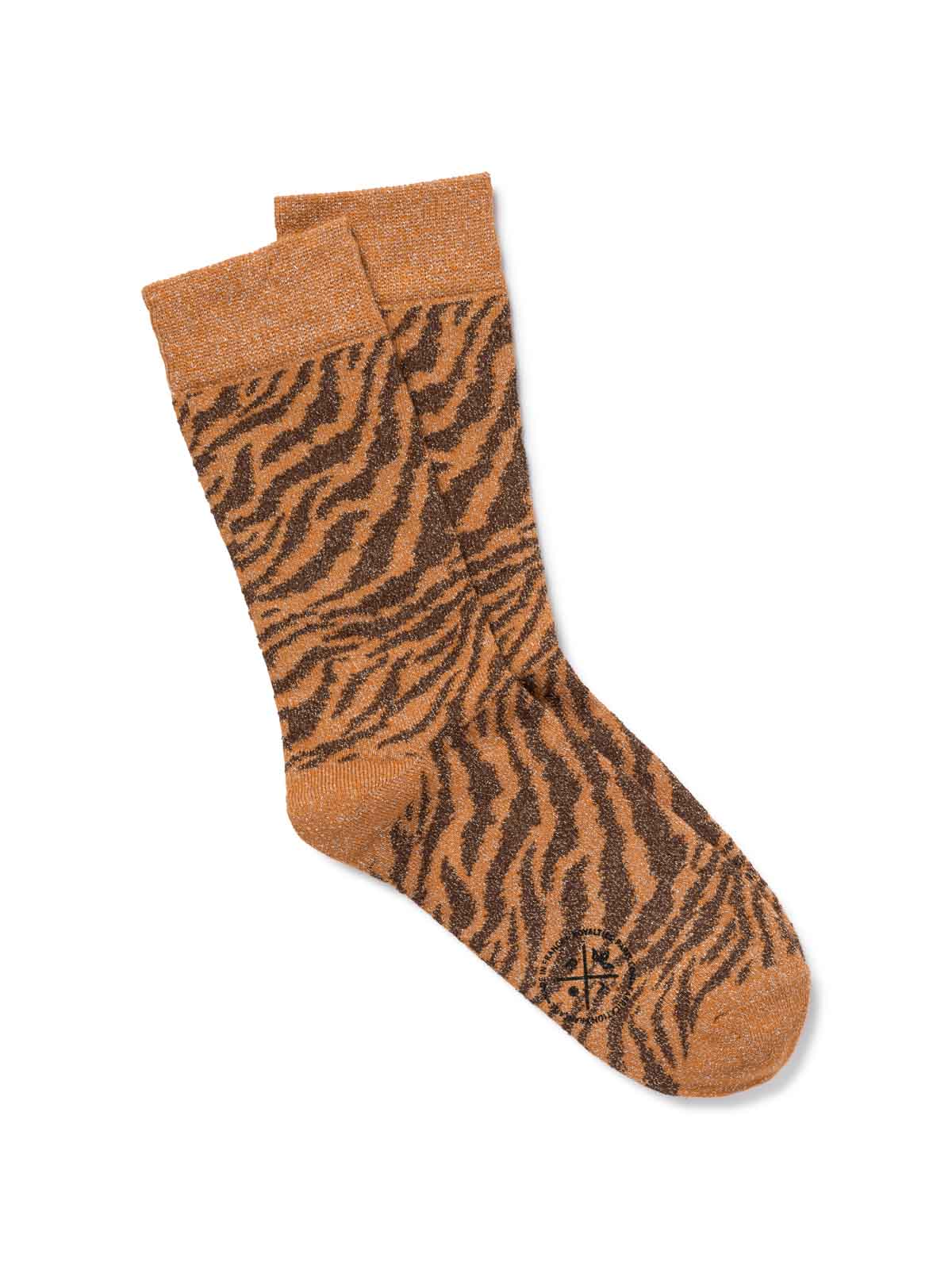 Chaussettes femme Amelia motif zèbre et brillantes, ROYALTIES, made in France