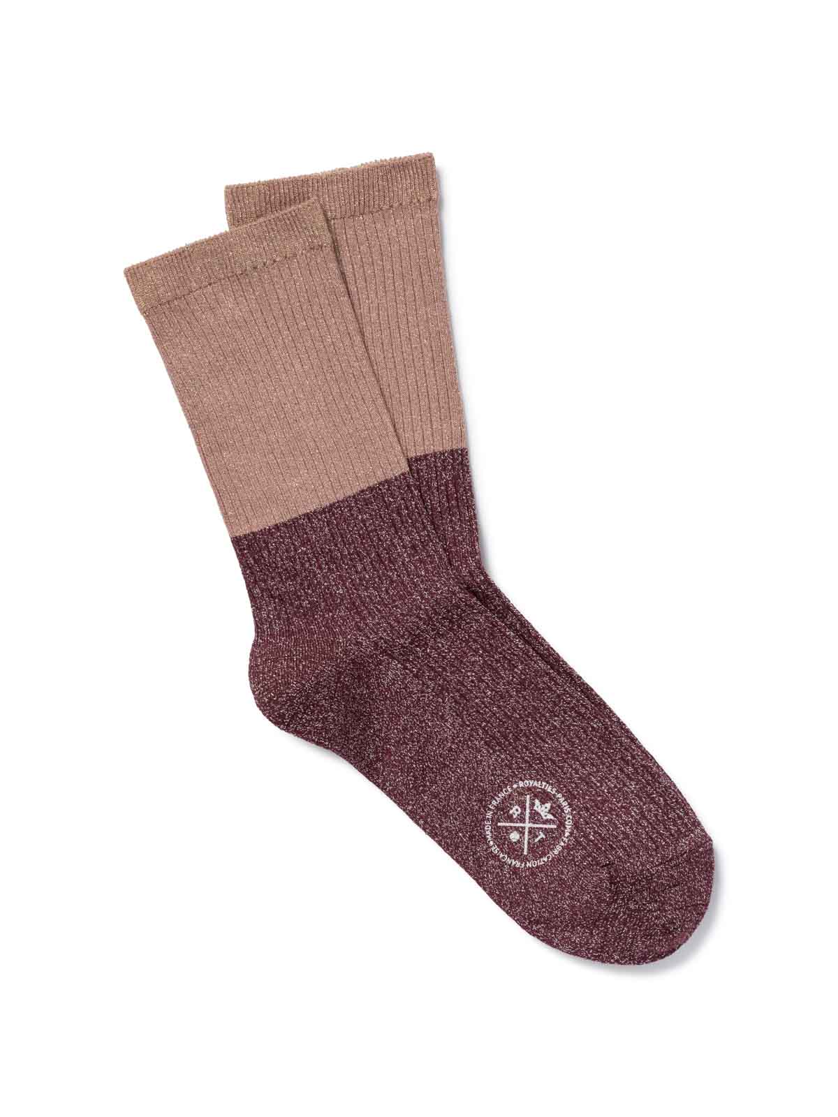 Chaussettes color block pailletées, ROYALTIES, made in France