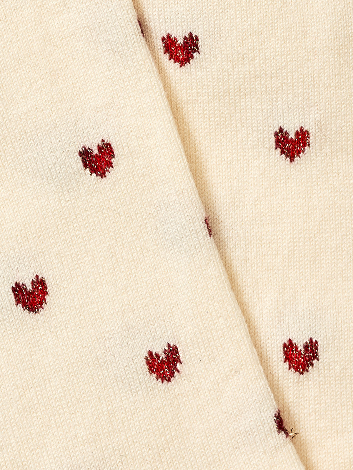Chaussettes motif coeur LOVE brillantes, ROYALTIES, made in France