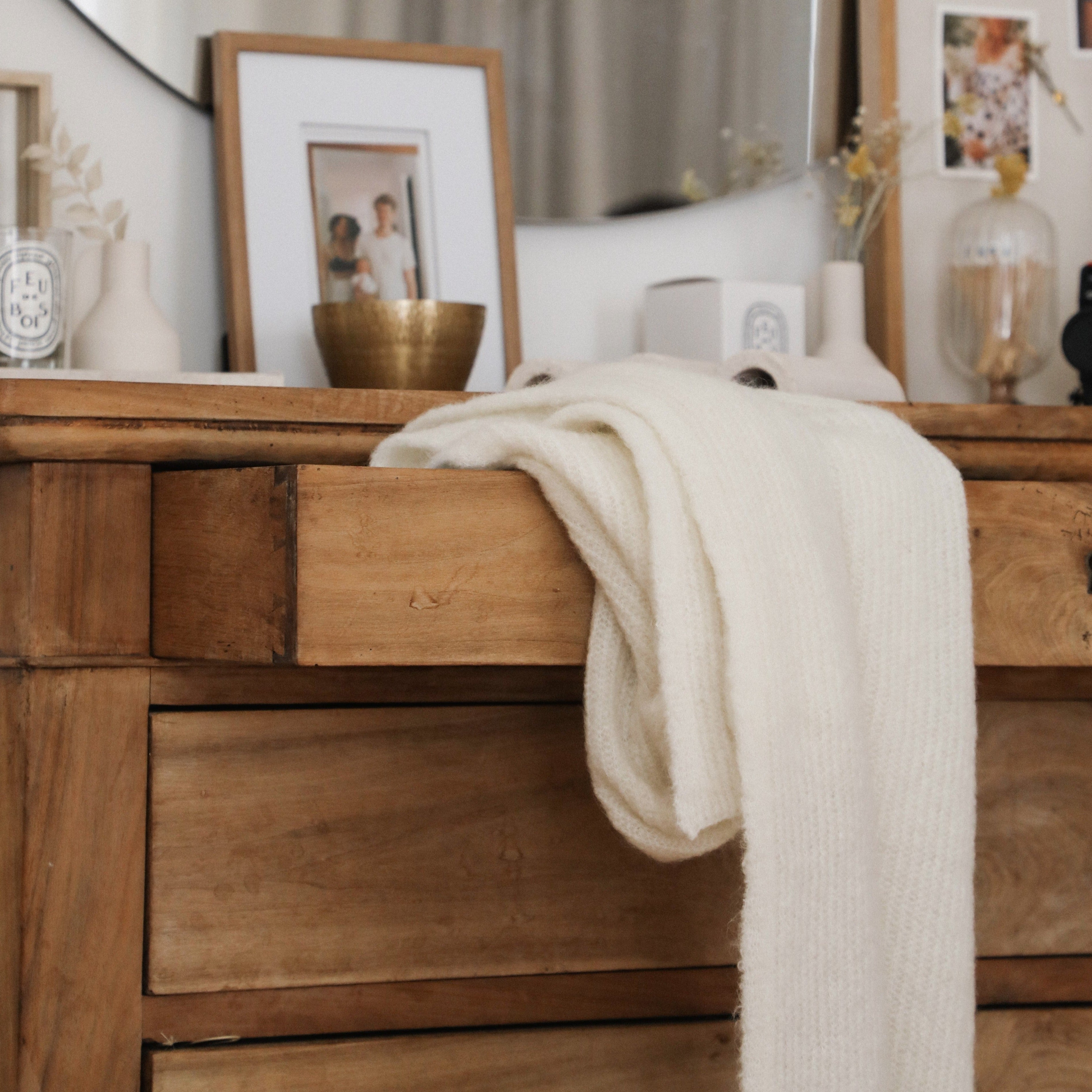 Echarpe Pipa en laine mohair et mérinos, TRICOT JEAN MARC, made in France