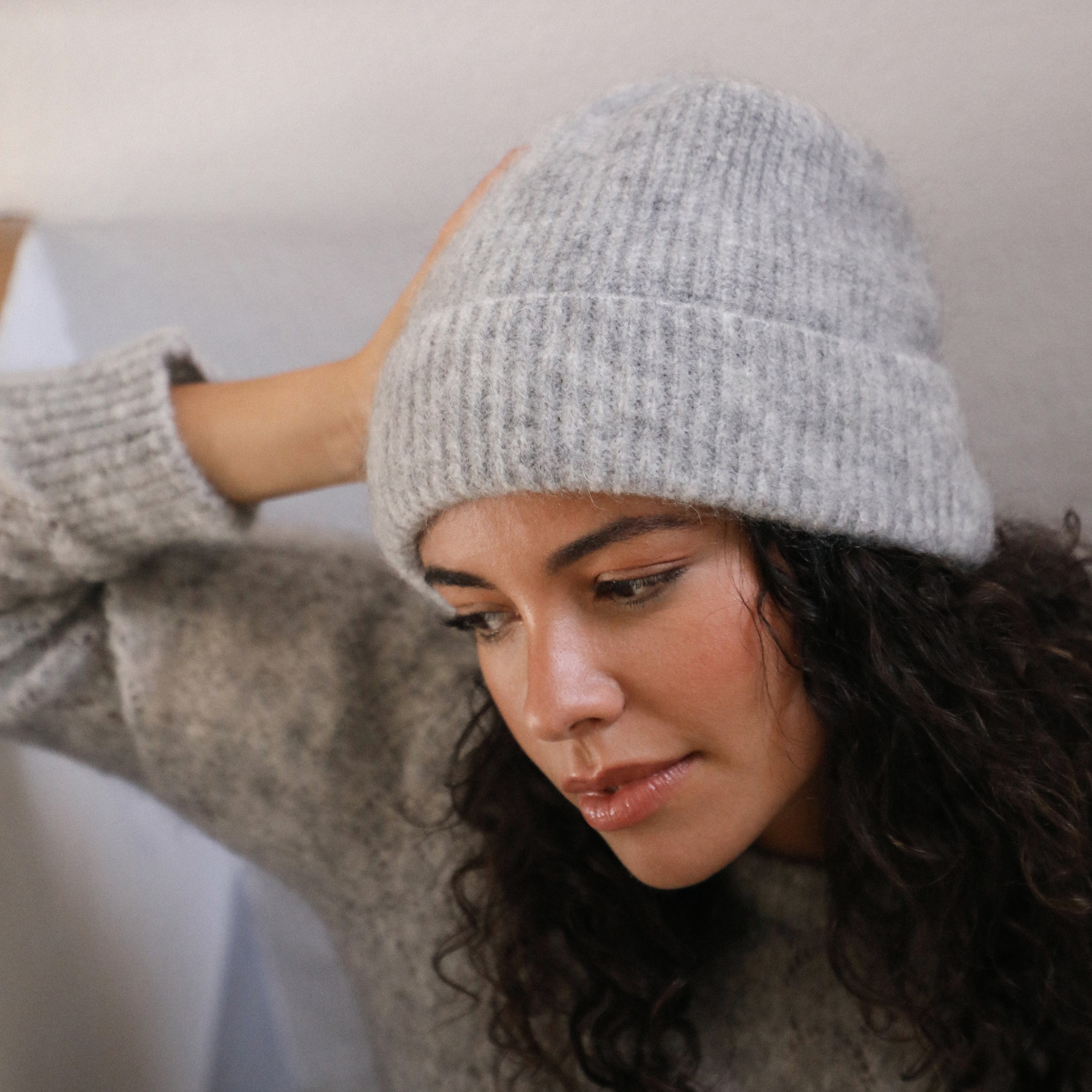 Bonnet en laine mohair et mérinos Tessa uni, TRICOT JEAN MARC, made in France