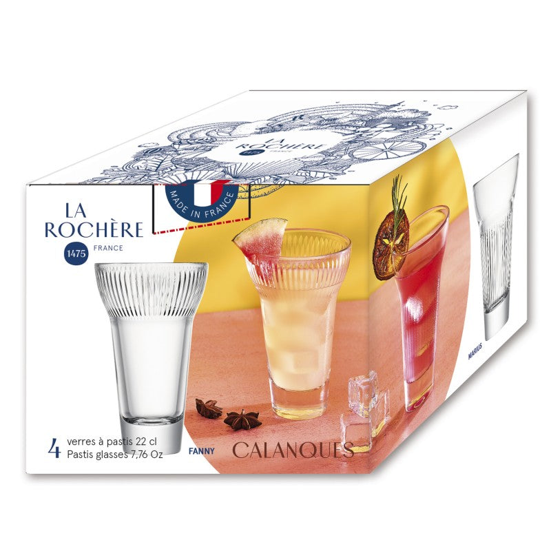 Lot de 4 verres à pastis LA ROCHERE made in France