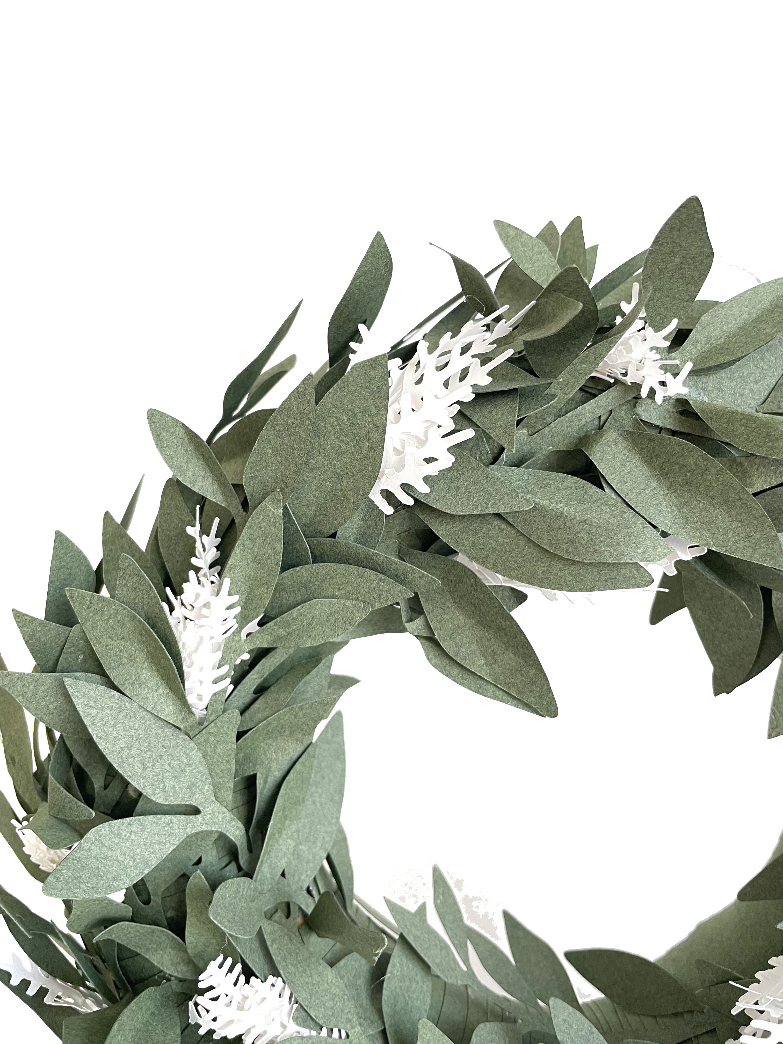 Couronne de Noël Olivier en papier, MELINA VASSEREAU, made in France et écoresponsable