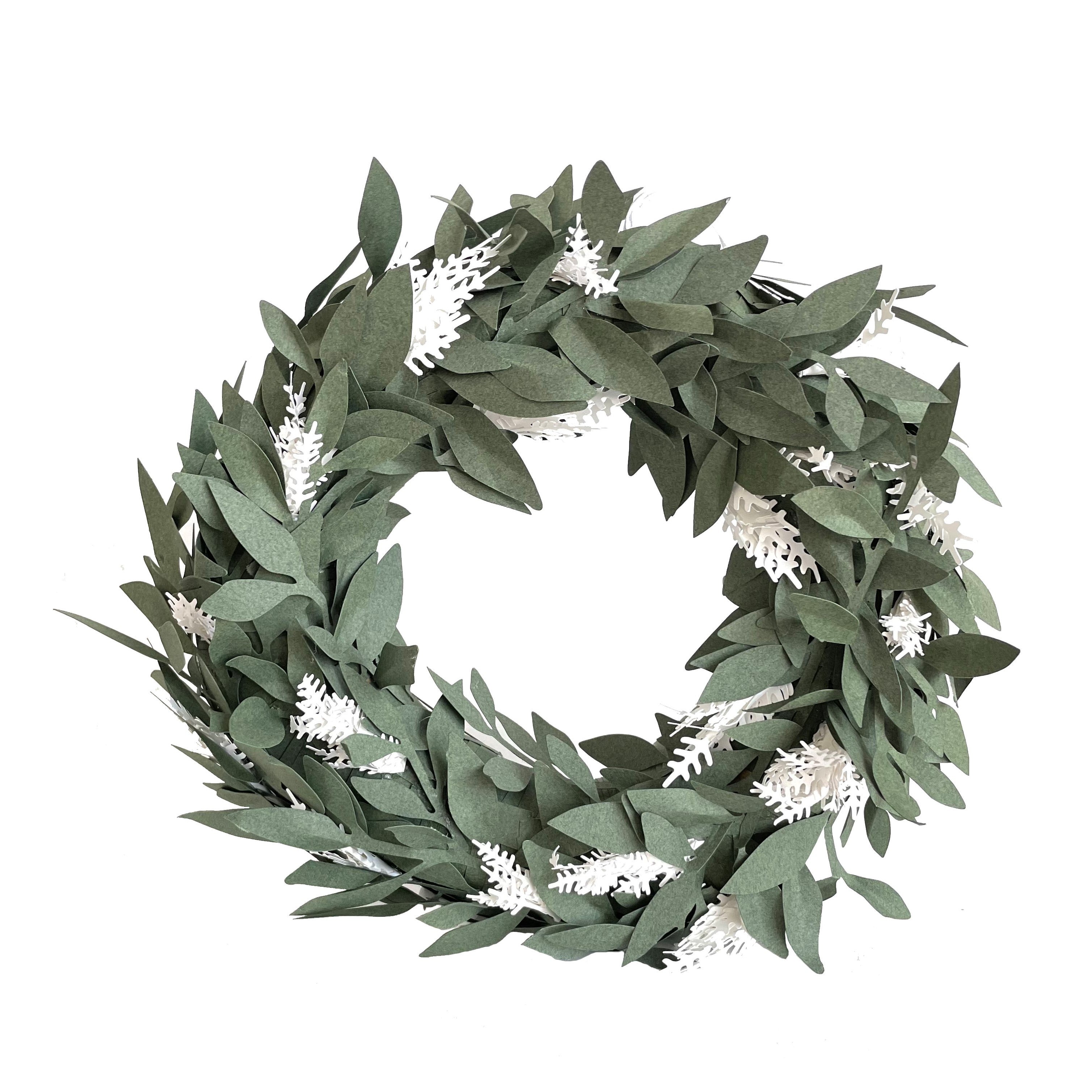 Couronne de Noël Olivier en papier, MELINA VASSEREAU, made in France et écoresponsable