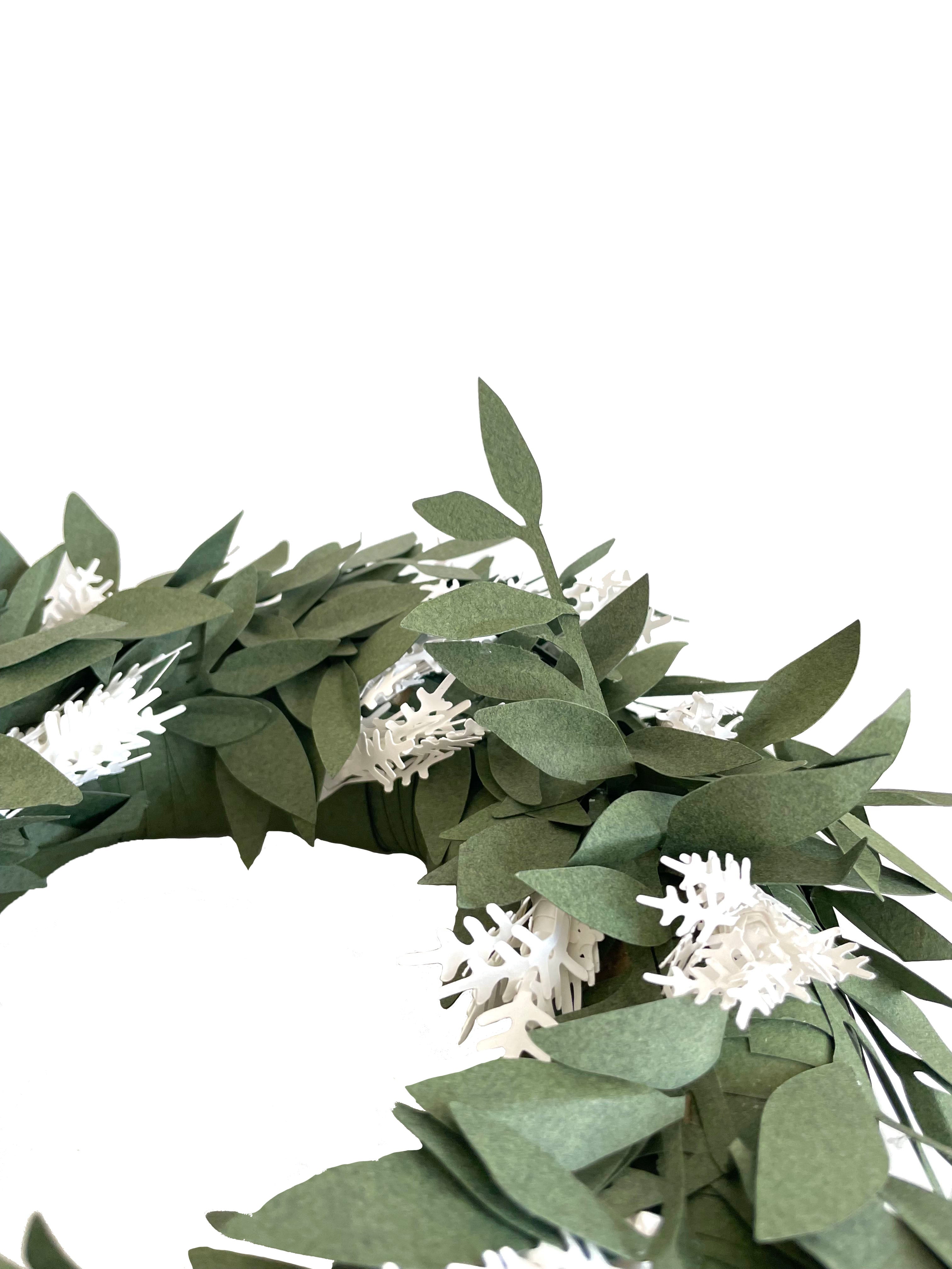 Couronne de Noël Olivier en papier, MELINA VASSEREAU, made in France et écoresponsable