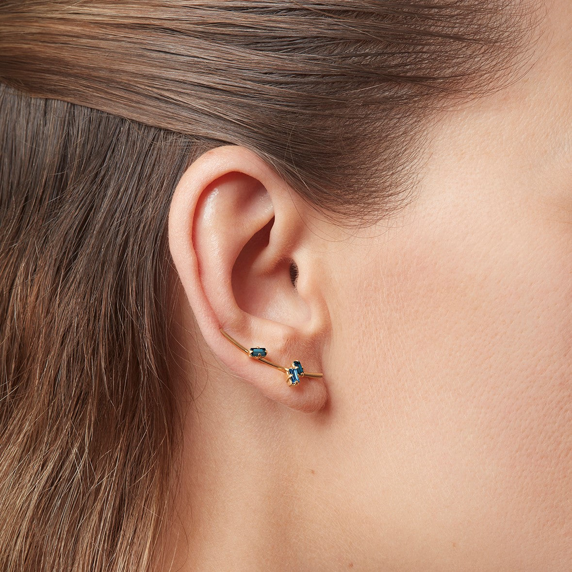 Bijou d'oreille Antoine avec cristaux de couleurs, APRIL PLEASE, made in France