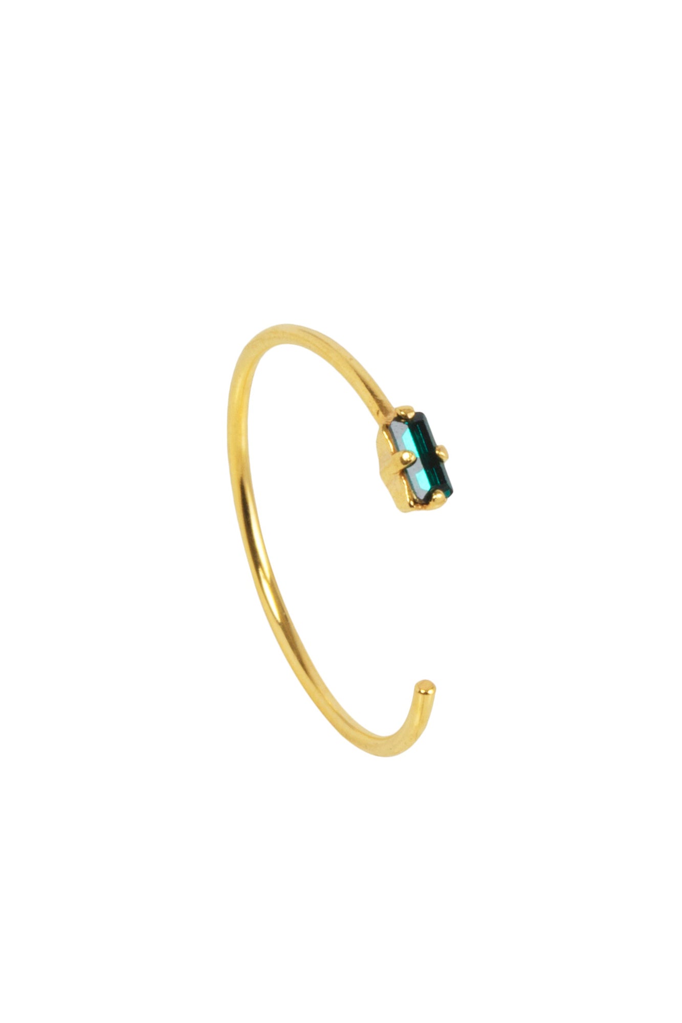 Bague Jules dore cristal swarovski emeraude APRIL PLEASE, 100% français et écoresponsable HISTOIRES FRANCAISES