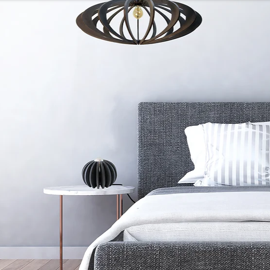 Lampe boule en bois recyclé, RIF, made in France et écoresponsable