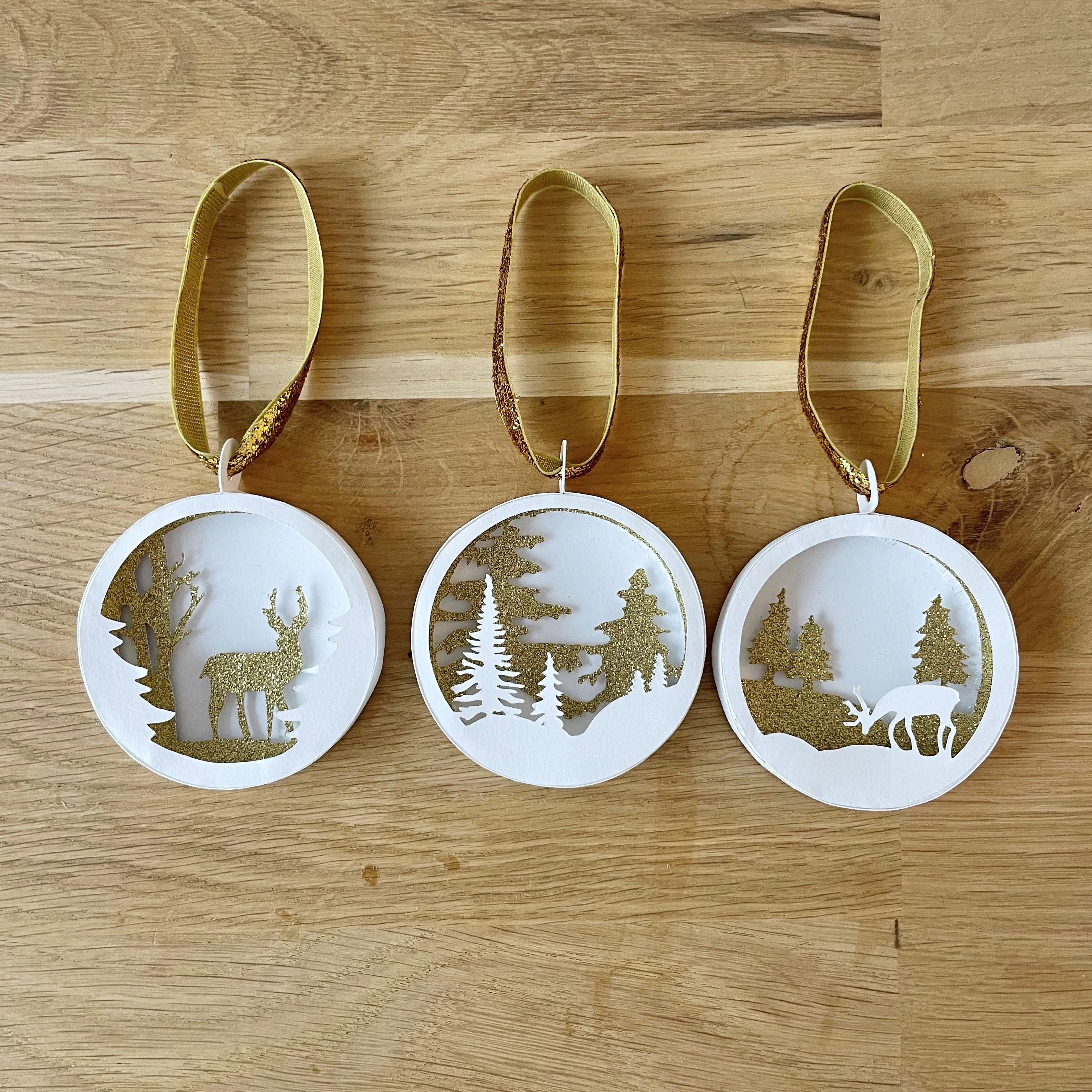 Coffret 3 boules de Noël, MELINA VASSEREAU, made in France et écoresponsable