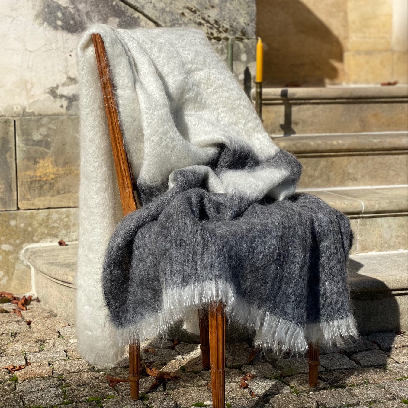Plaid mohair carbone, MAISON PECHAVY, made in France et écoresponsable