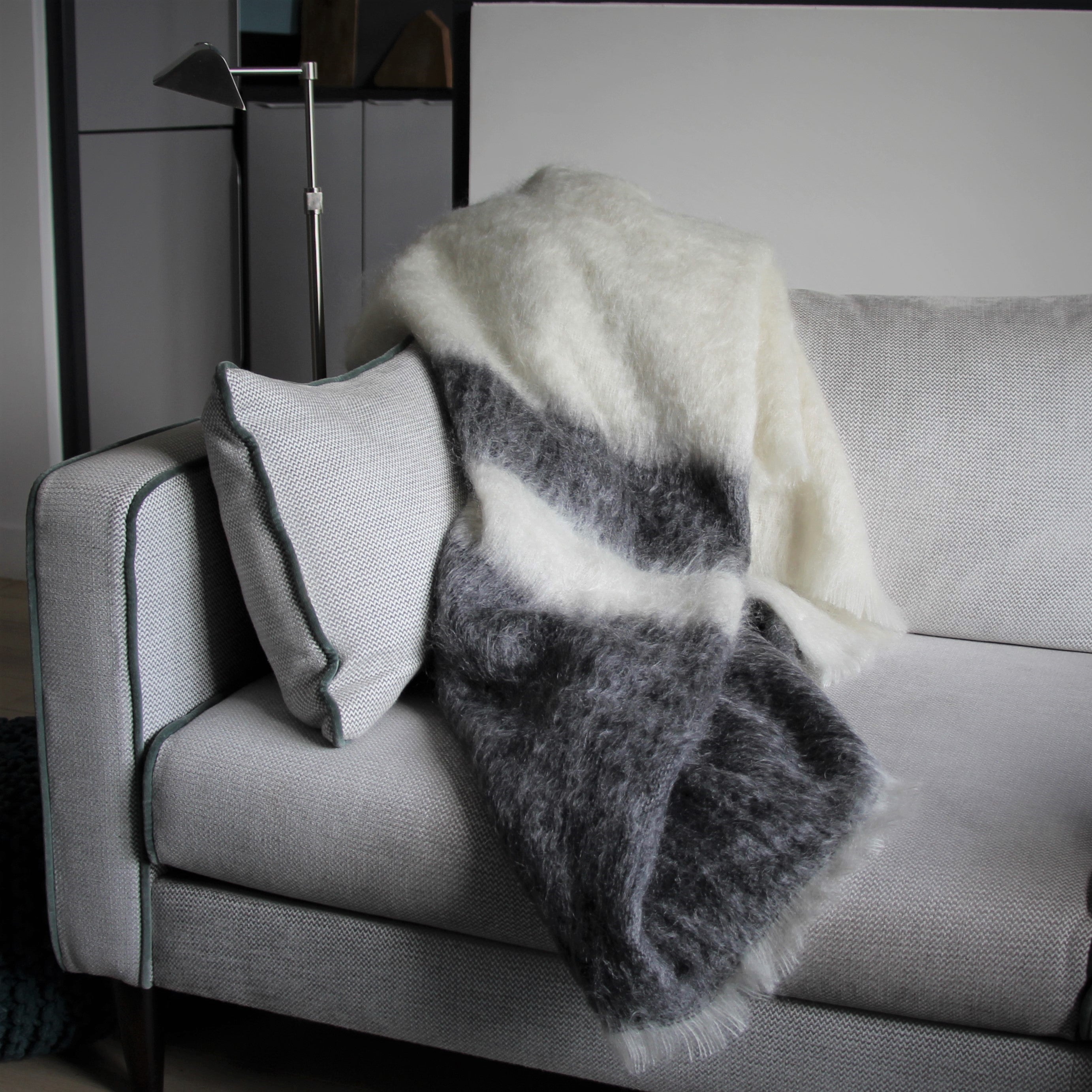 Plaid mohair carbone, MAISON PECHAVY, made in France et écoresponsable