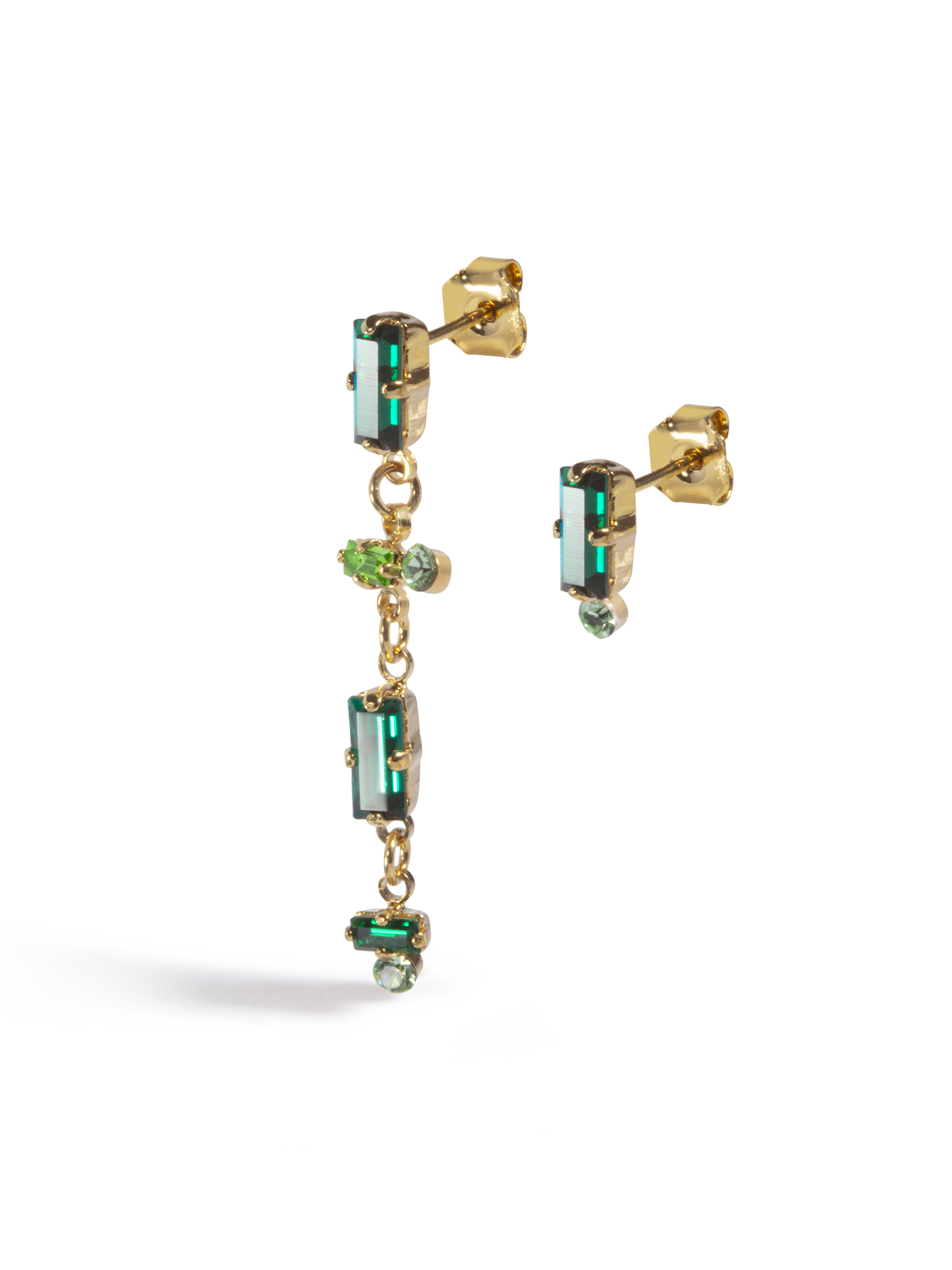 Boucles d'oreilles Lazare émeraude, APRIL PLEASE, made in France et écoresponsable