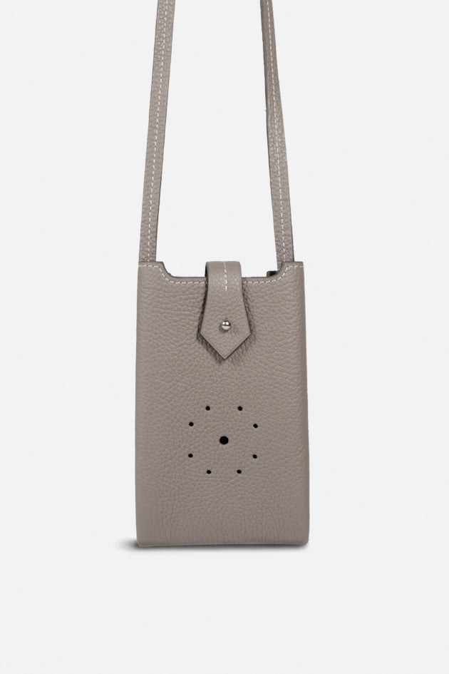 sac mini pochette Léo en cuir de veau grainé sésame CESAIRE 100% français et écoresponsable HISTOIRES FRANCAISES