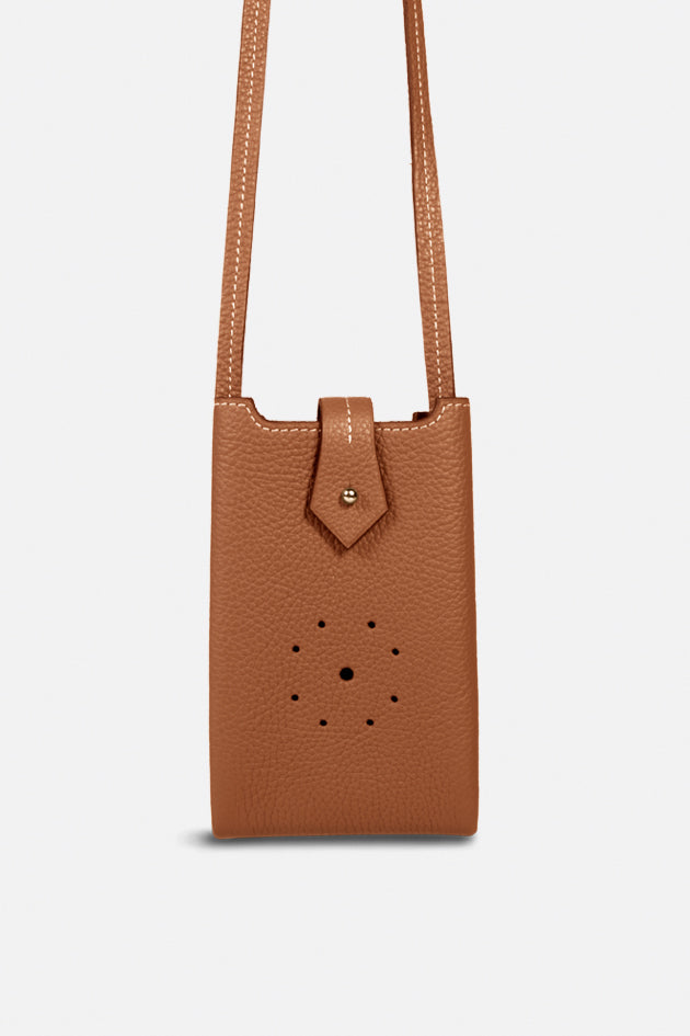 sac mini pochette Léo en cuir de veau grainé Gold CESAIRE 100% français et écoresponsable HISTOIRES FRANCAISES