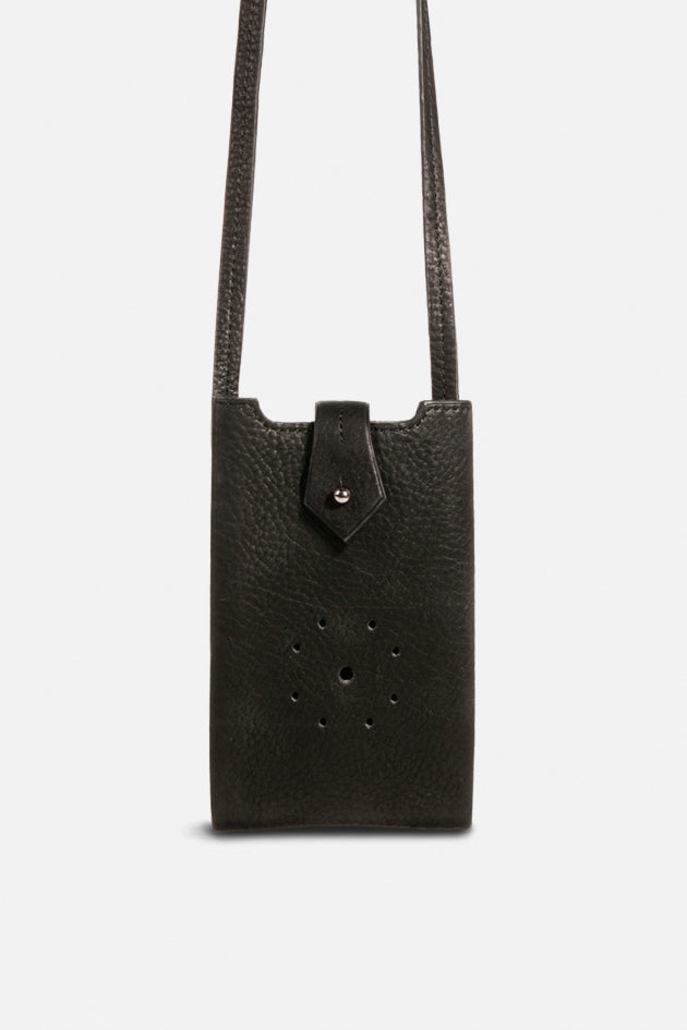 sac mini pochette Léo en cuir de veau grainé noir CESAIRE 100% français et écoresponsable HISTOIRES FRANCAISES