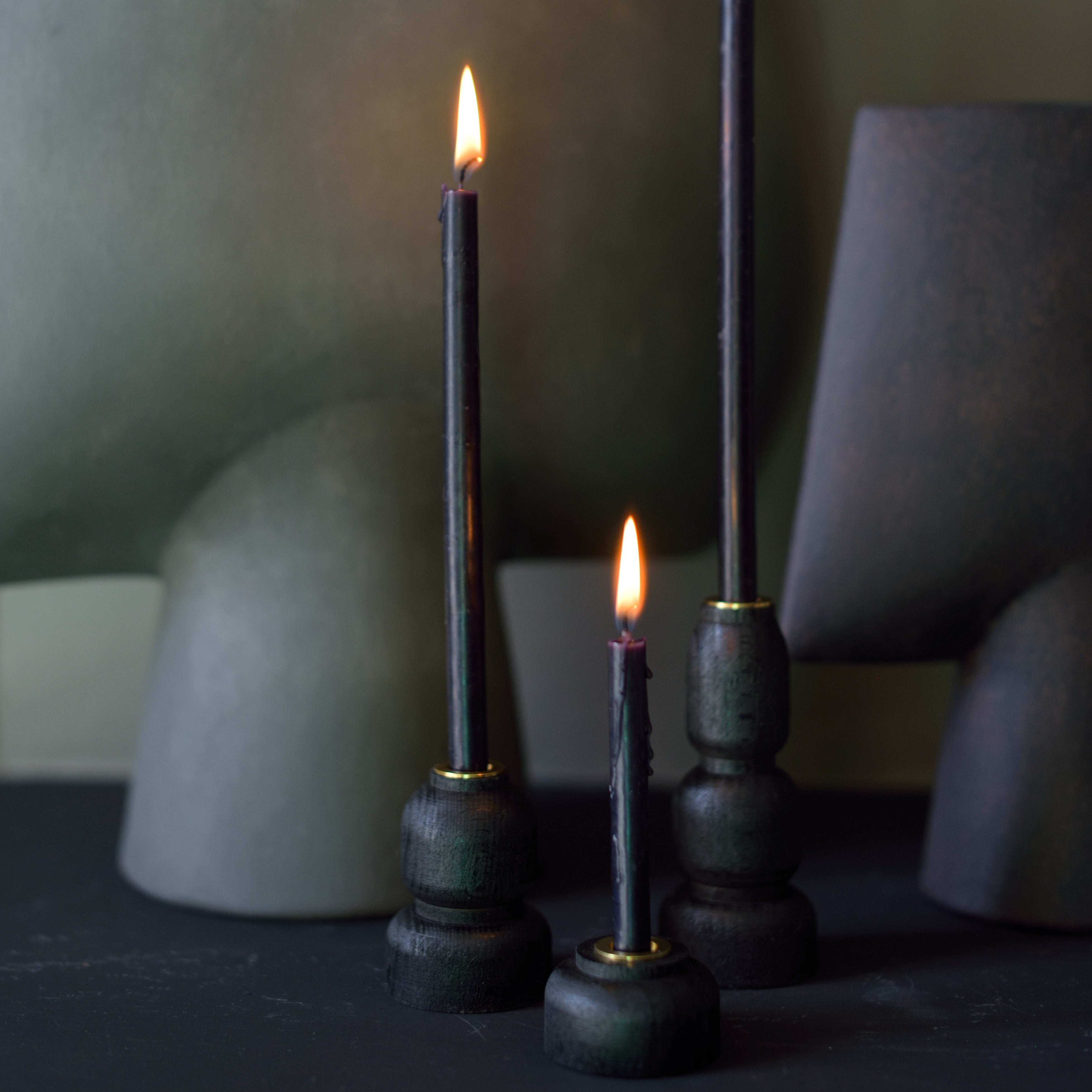 Set de 3 bougeoirs en hêtre, MAISON PECHAVY, made in France et écoresponsable