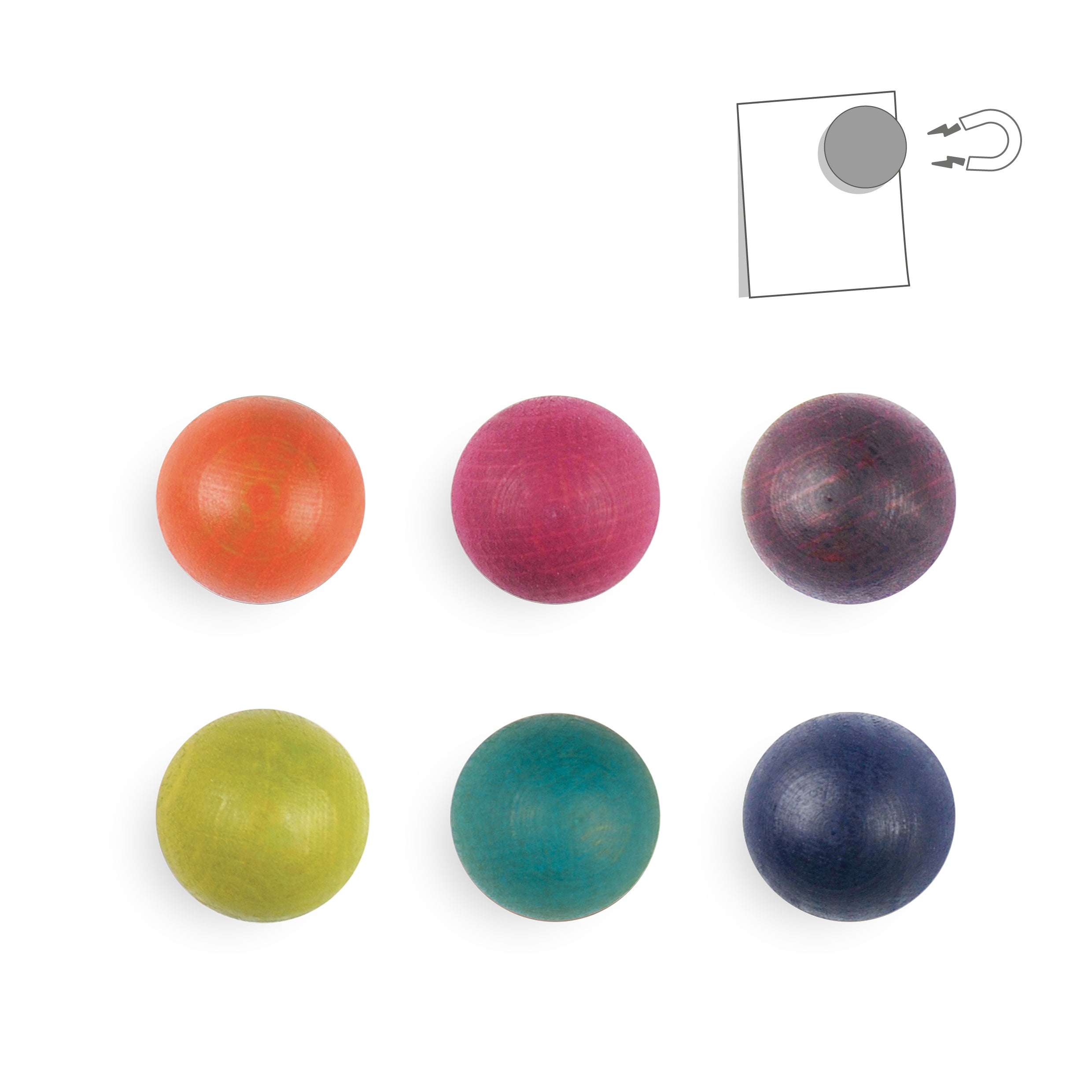 Boite de 6 boules magnétiques Multicouleurs magnets TOUT SIMPLEMENT 100% français et écoresponsable.