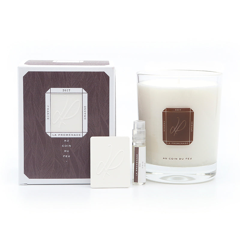 Bougie parfumée La promenade "Au coin du feu" 100% français et écoresponsable.