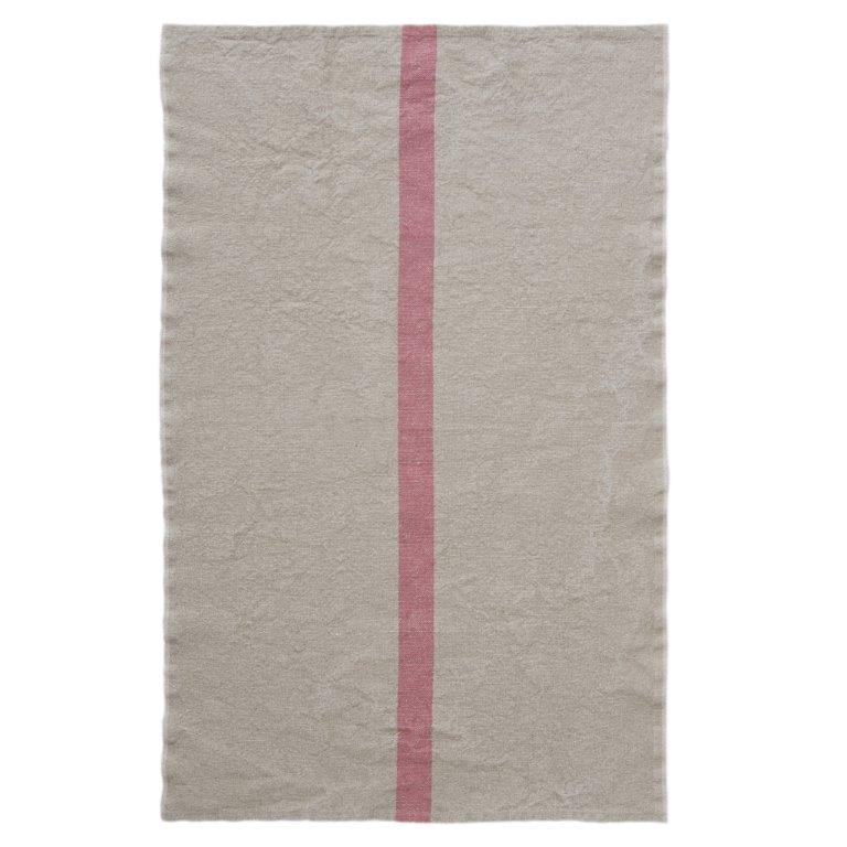 torchon Doudou lin rayé rose CHARVET EDITIONS, 100% français et écoresponsable  HISTOIRES FRANCAISES