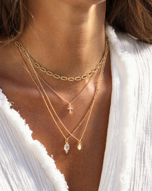Collier Lily charms croix, NILAI, made in France