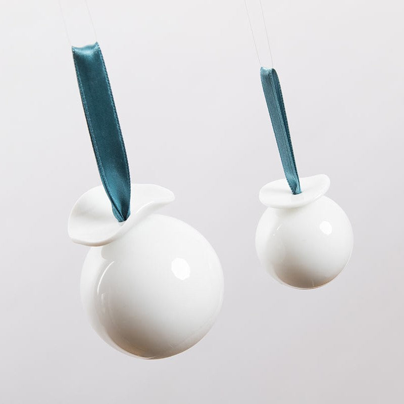 Coffret de 6 boules mignardises en porcelaine de Limoges blanche, L'ATELIER DU BLANC, made in France