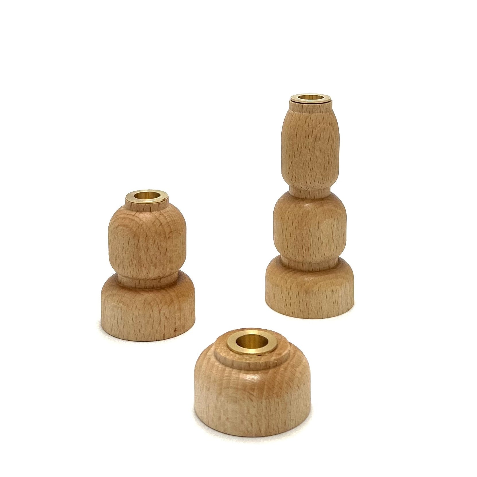 Set de 3 bougeoirs en hêtre, MAISON PECHAVY, made in France et écoresponsable
