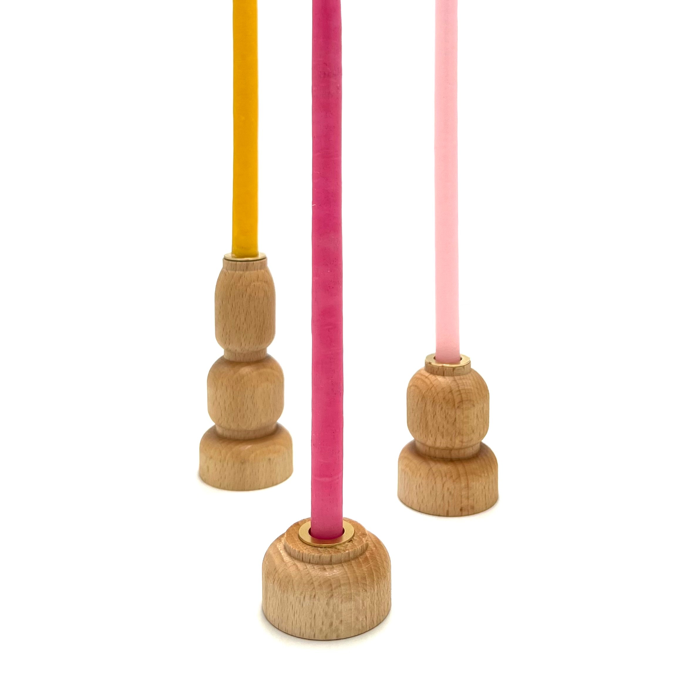 Set de 3 bougeoirs en hêtre, MAISON PECHAVY, made in France et écoresponsable